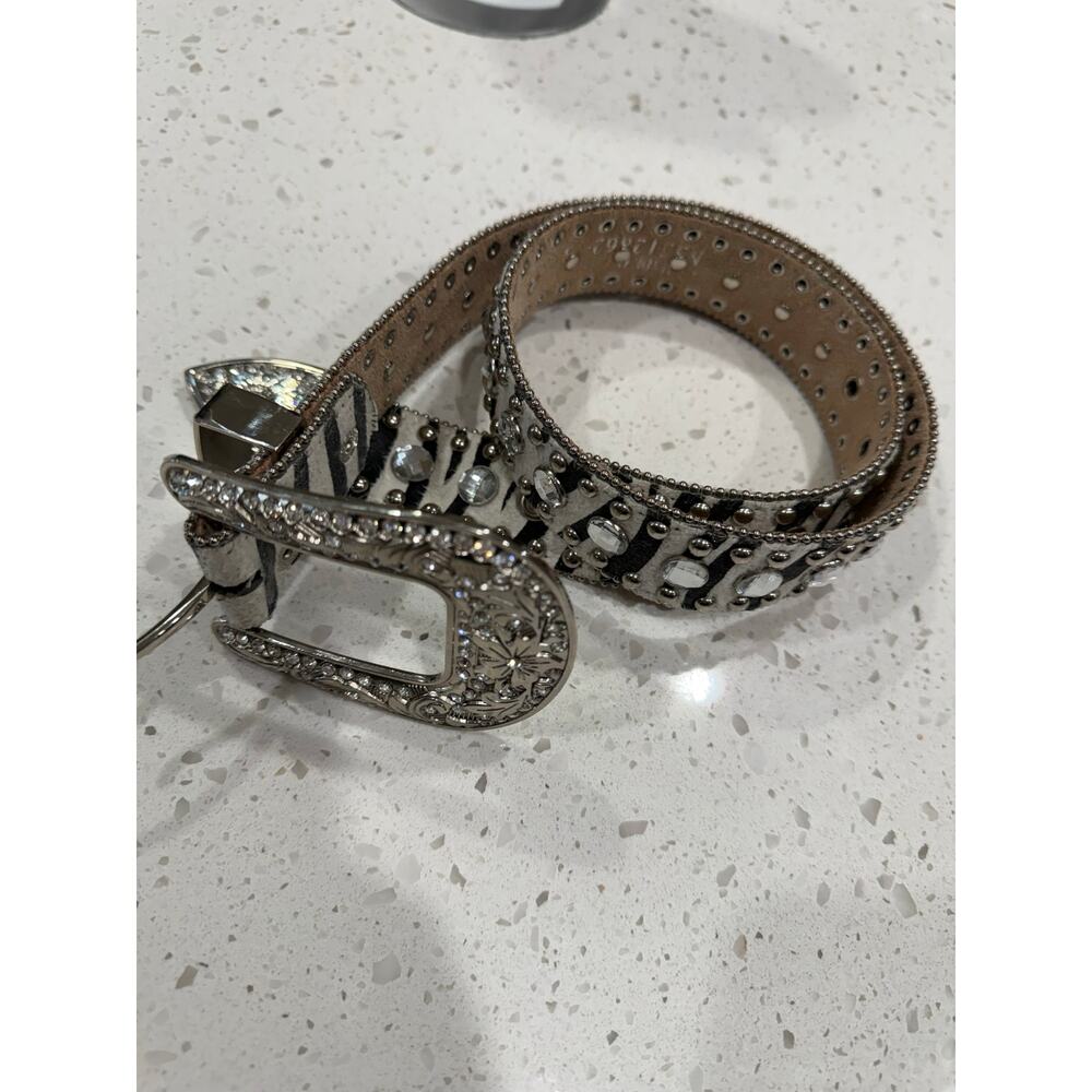 Blazin Roxx zebra bling belt cowgirl western 36”
